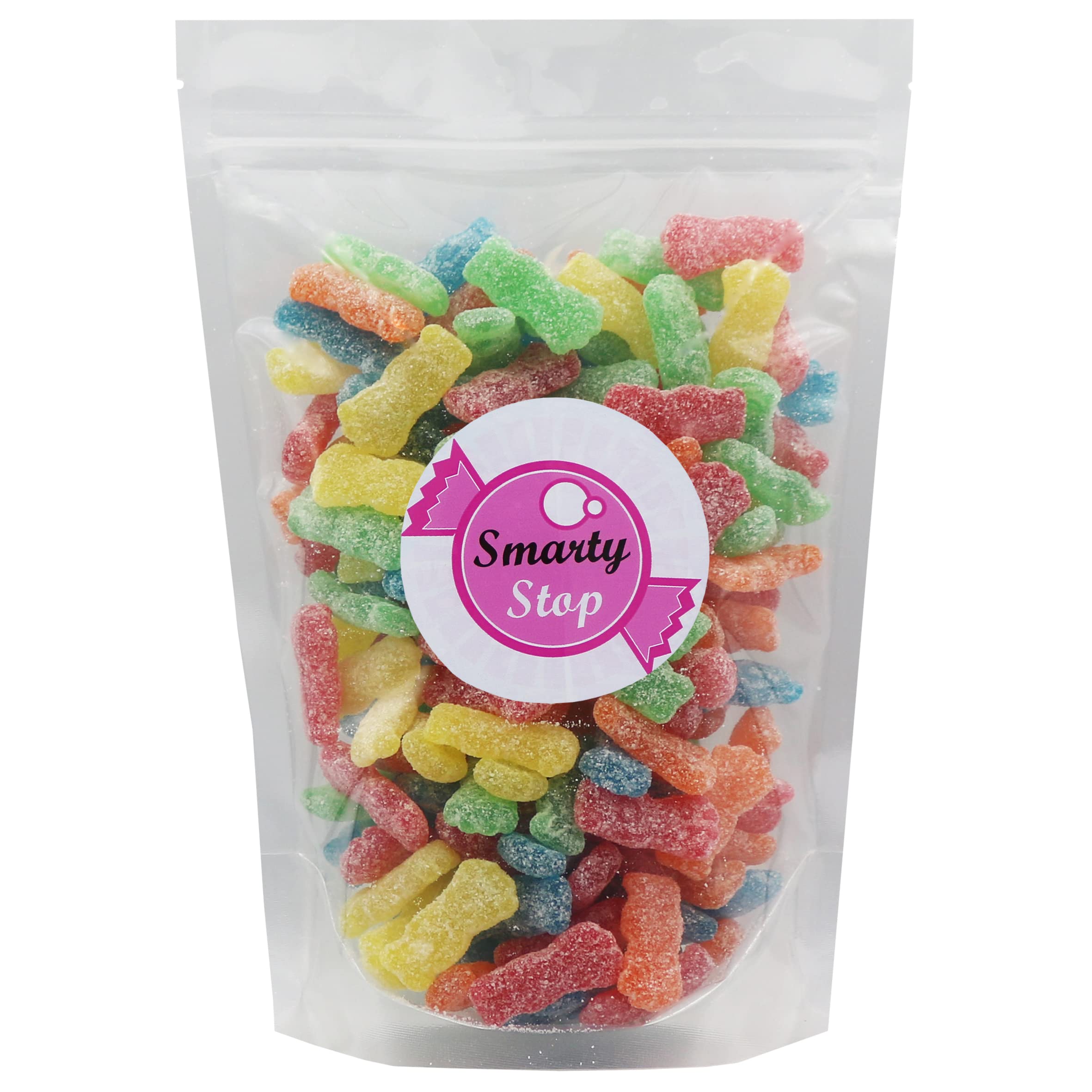 Smarty Stop Sour Gummy Candies arranged on a serving tray for sharing.