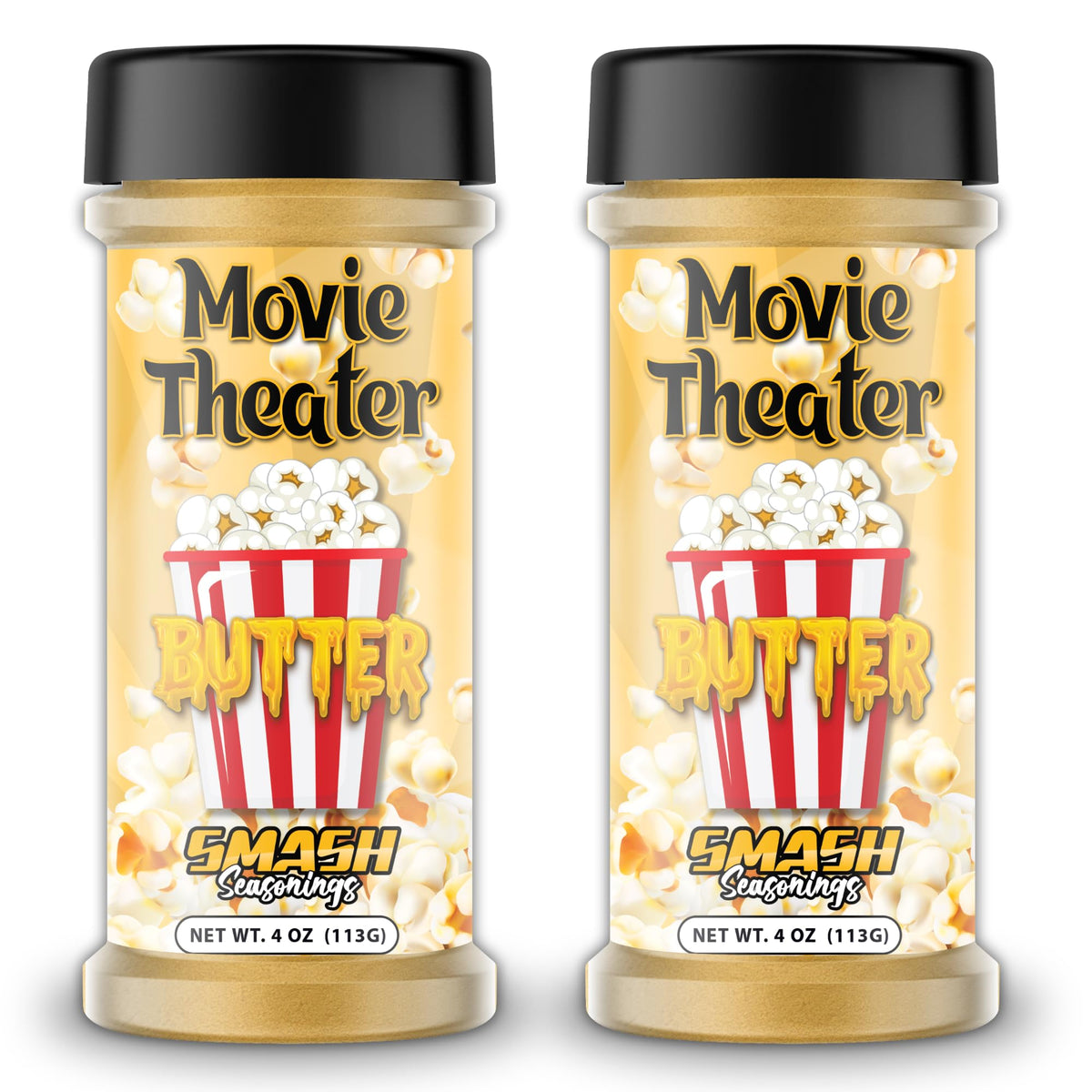 Smash Seasonings Butter Popcorn Seasoning Shaker adds rich flavor to popcorn.