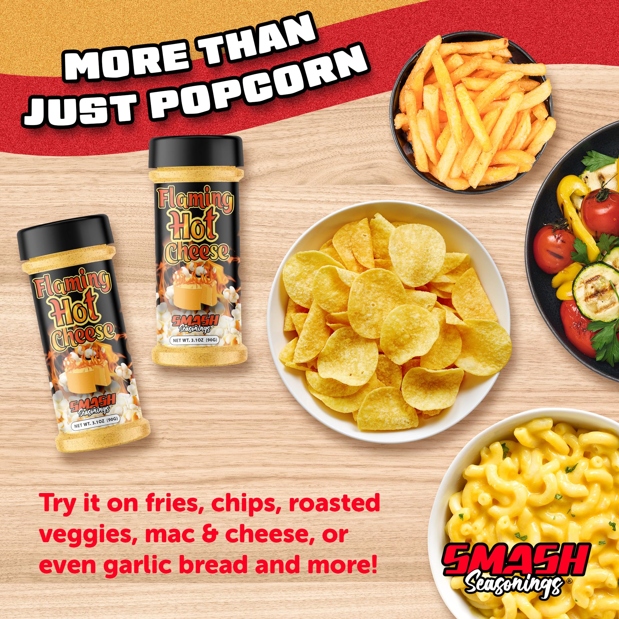 Smash Seasonings Flaming Hot Cheese Popcorn Shaker reviving leftovers with zest