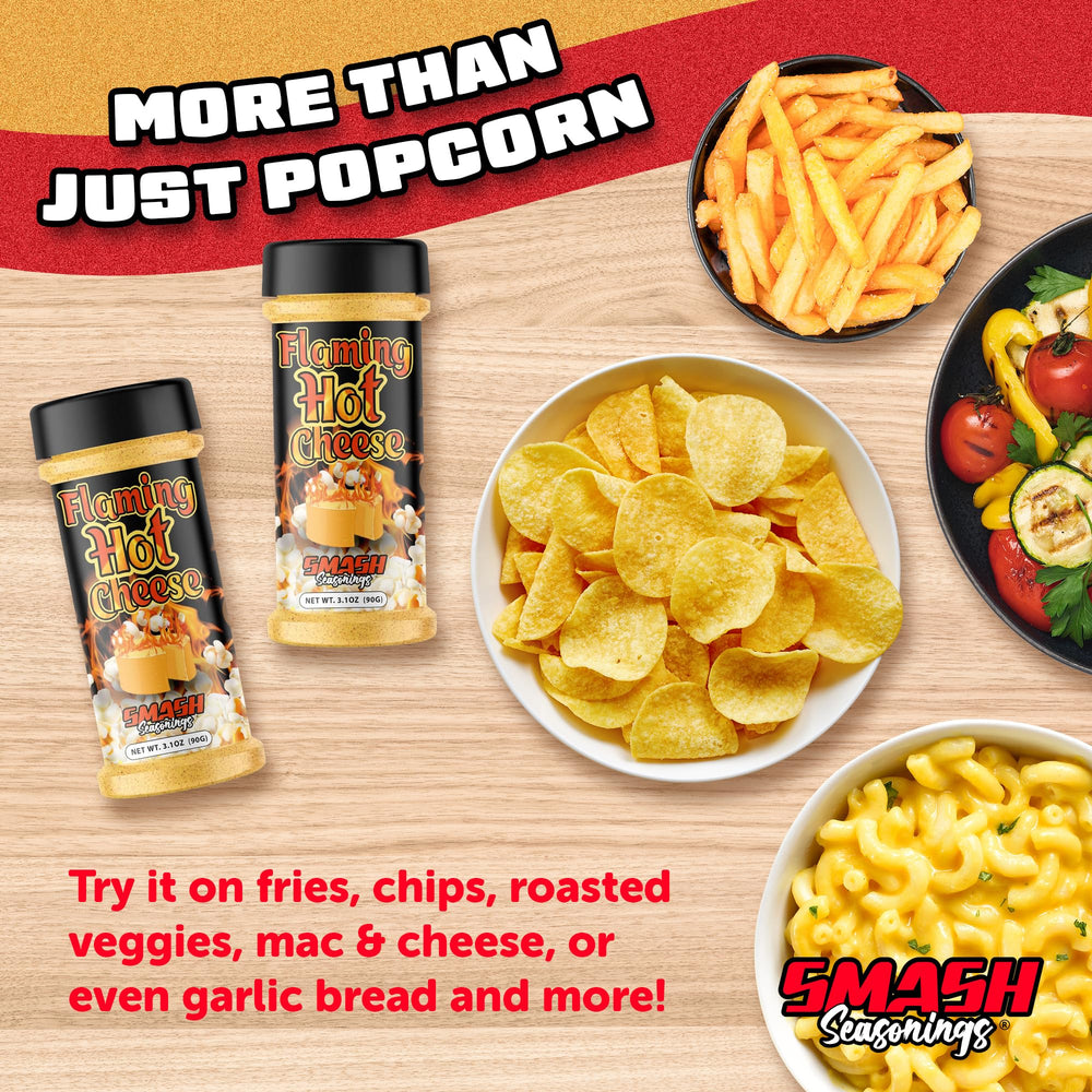 Smash Seasonings Flaming Hot Cheese Popcorn Shaker reviving leftovers with zest
