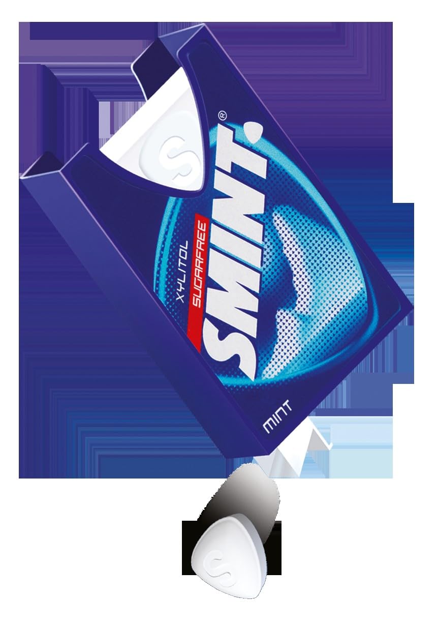 Smint 12-count box resting in gym bag for fresh breath.