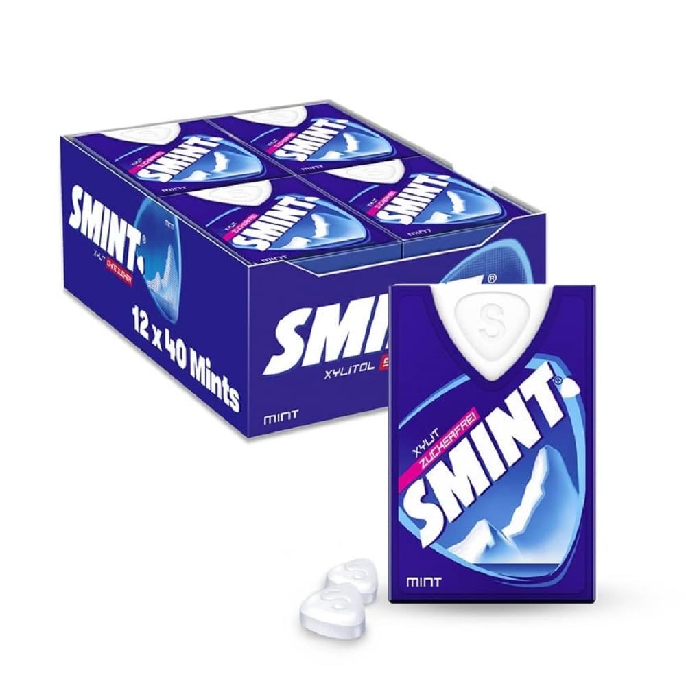 Smint dental mint pack showing a 12-count box for on-the-go freshness.