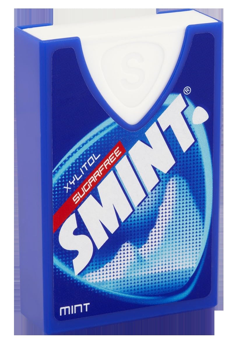 Smint dental mint pack open showing mints ready for refresh.