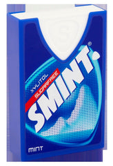 Smint dental mint pack open showing mints ready for refresh.