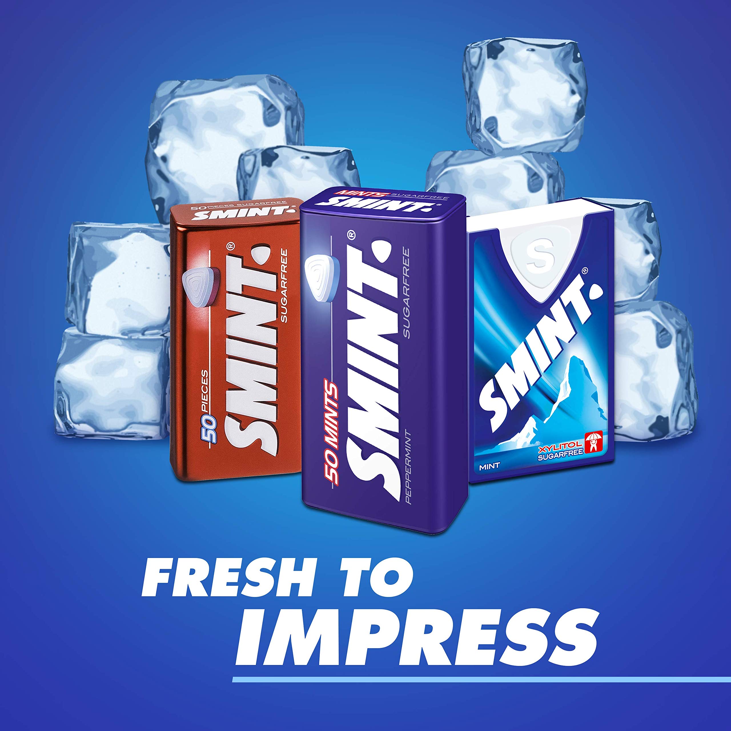 Smint Peppermint mints on surface for quick refresh.