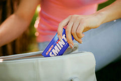 Smint Peppermint tin side emphasizes compact portability.