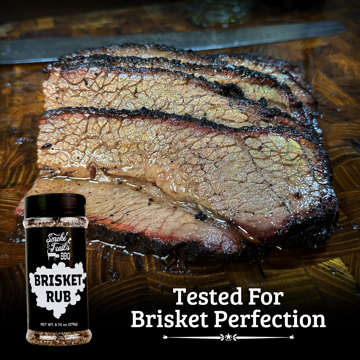 Smoke Trails BBQ Brisket Rub on beef short ribs for savory bark.