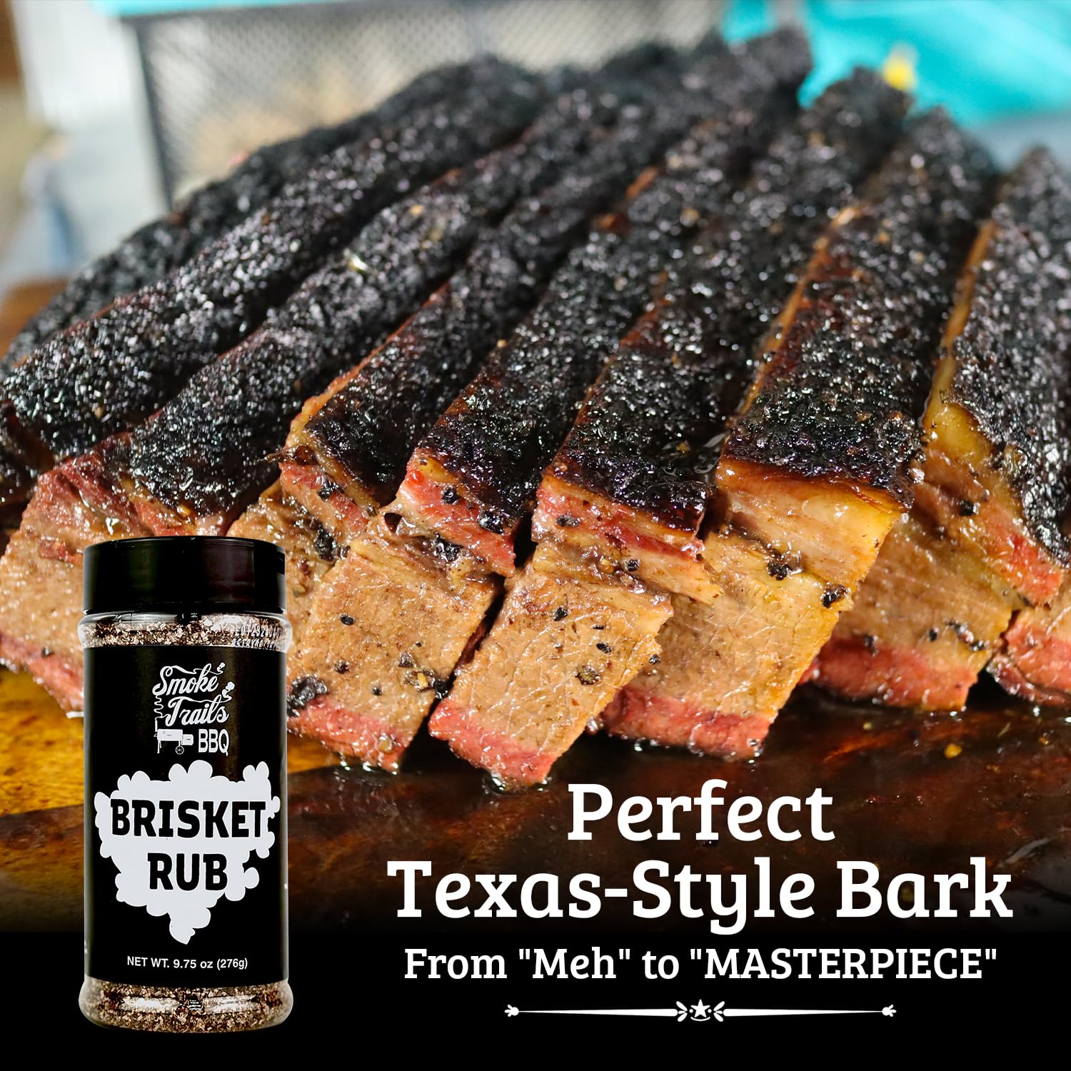 Smoke Trails BBQ Brisket Rub Sumac detail reveals lemony tang and caramelized edges.