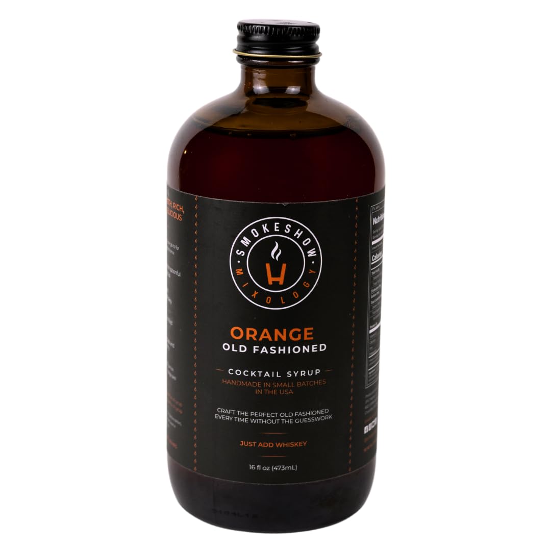 Smokeshow Orange Old Fashioned bottle showcases premium syrup for balanced cocktails.