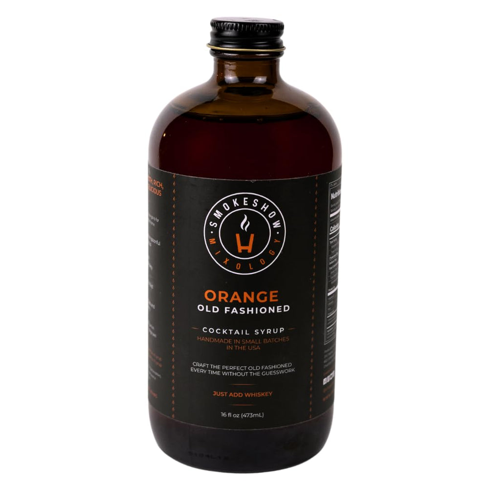 Smokeshow Orange Old Fashioned bottle showcases premium syrup for balanced cocktails.