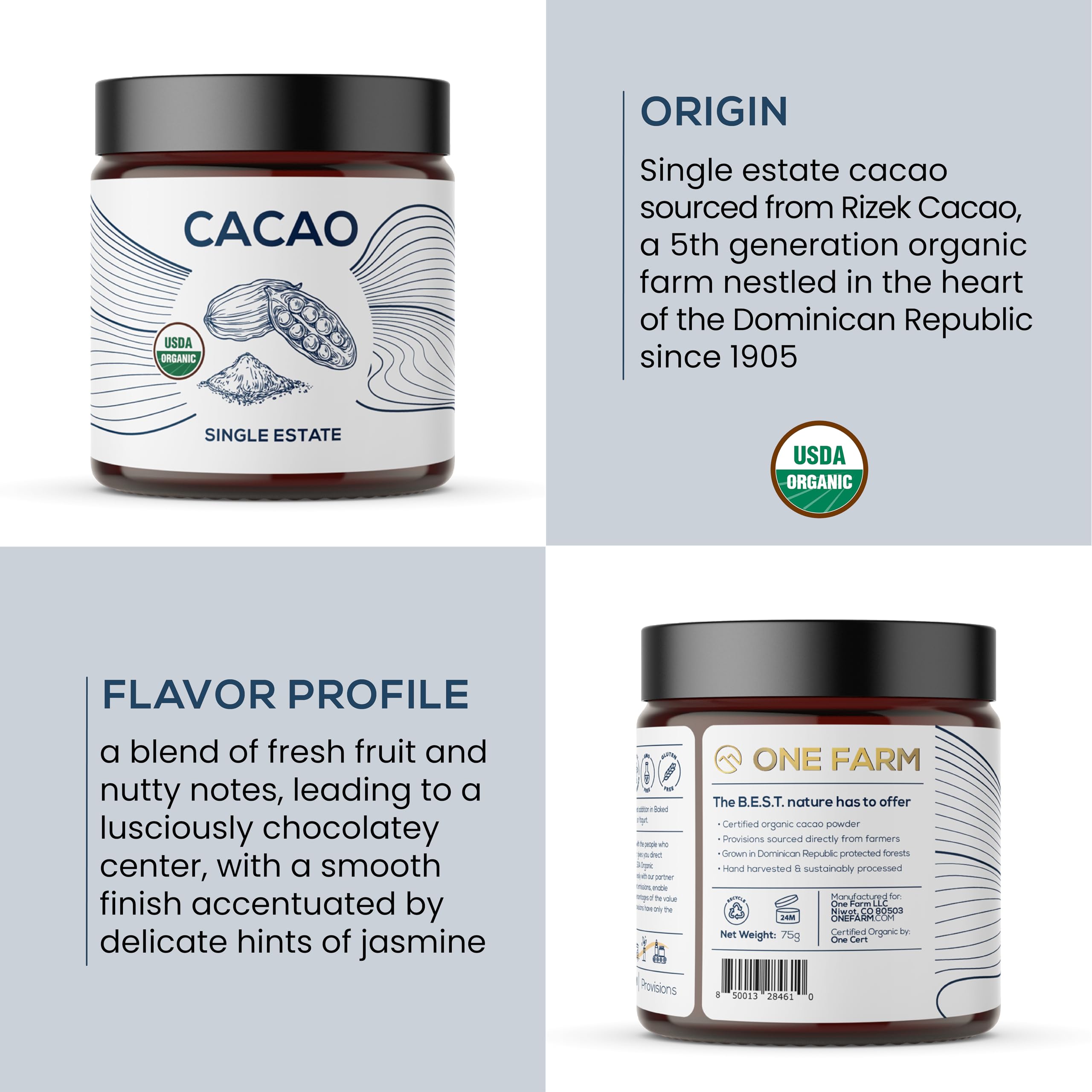 Smoothie with One Farm by WAAYB cacao powder for rich flavor.