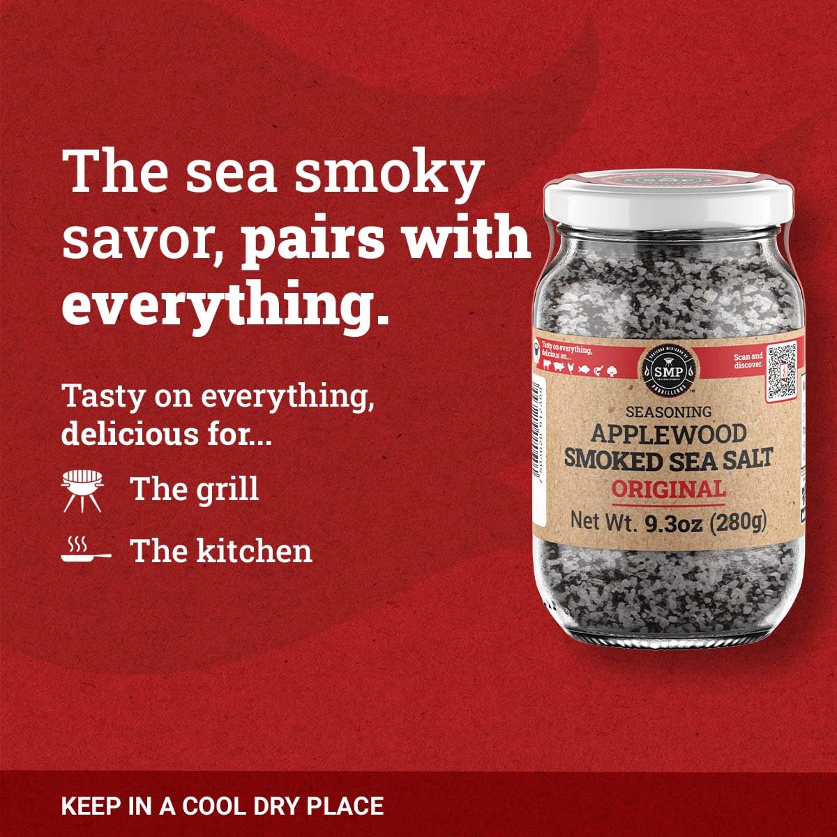 Roasted vegetables finished with SMP Applewood Smoked Sea Salt for depth.