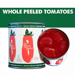 Front view of SMT San Merican Tomato pack of six cans.
