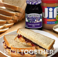 Smucker's Concord Grape Jelly beside chili sauce for a sweet-heat dipping option.