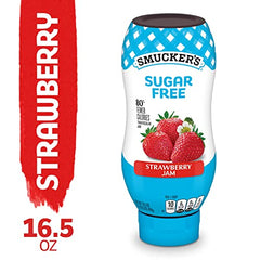 Toast with Smucker’s sugar-free strawberry jam spread