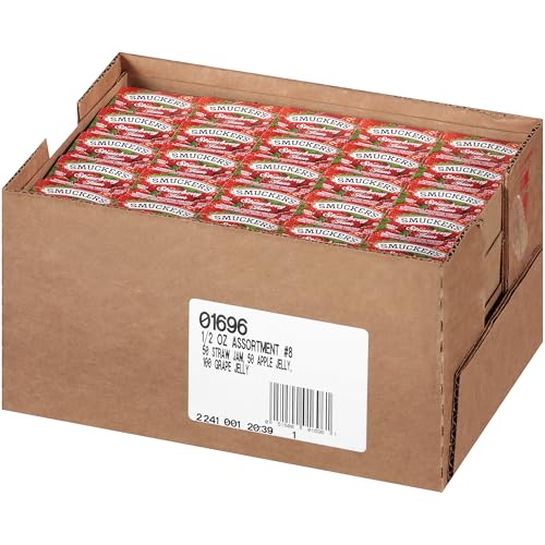 Smucker's Apple Jelly 0.5 oz cups packaging, kid-friendly lunchbox addition.