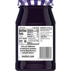 Smucker's Blueberry Preserves spread on pancakes to highlight versatile breakfast topping.