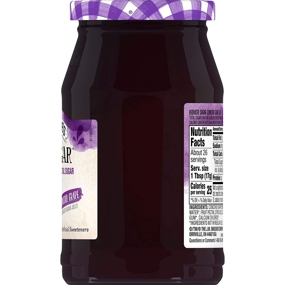 Smucker's Concord Grape Jelly bulk pack display for grocery shopping convenience.