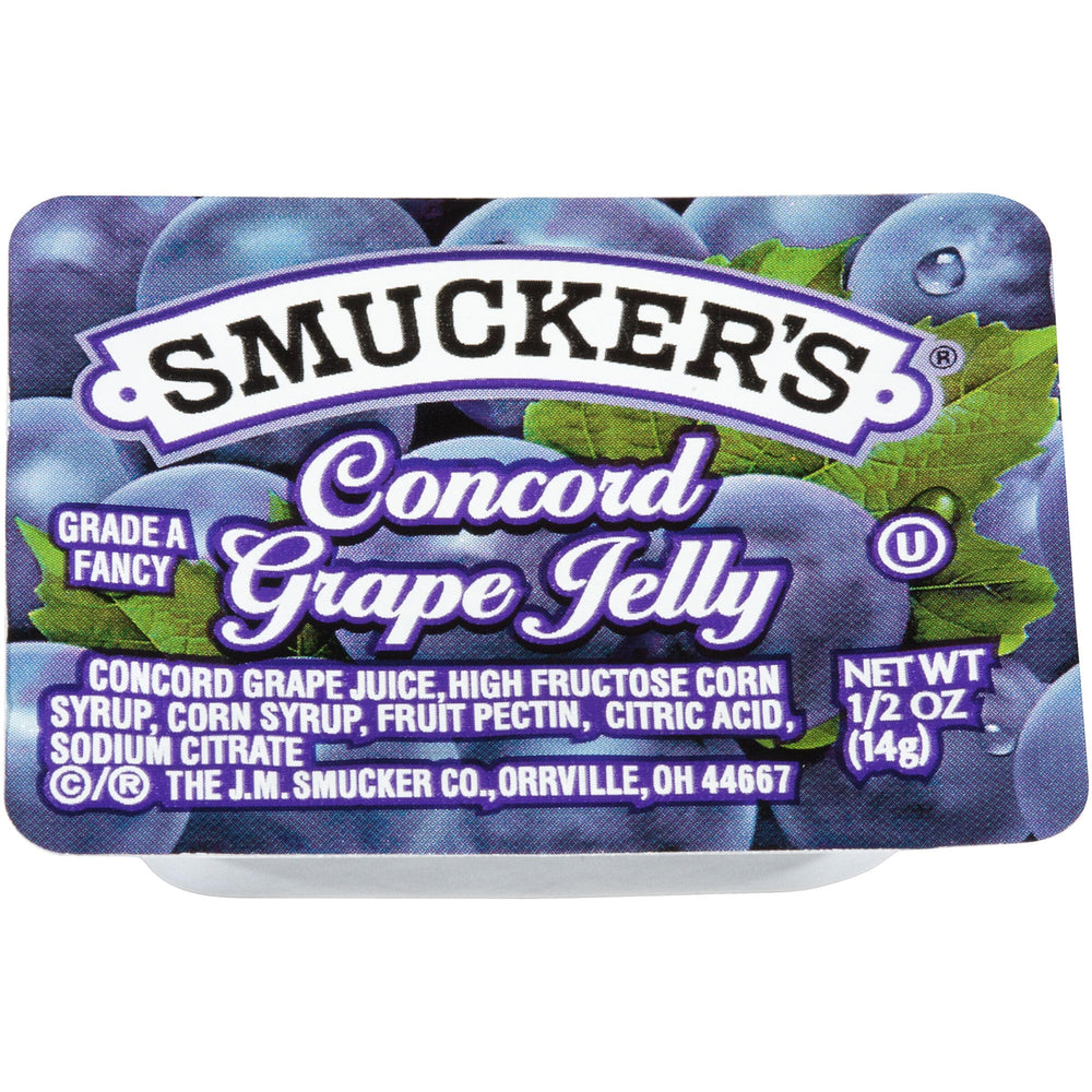 Smucker's Concord grape jelly cups used on toast for quick breakfast