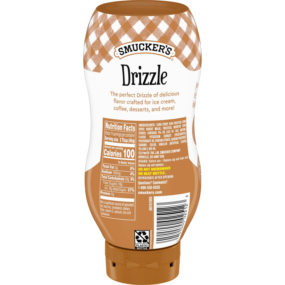 Smucker’s Drizzle Caramel Syrup on sundaes and desserts