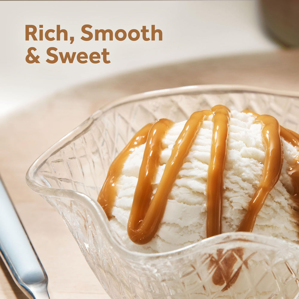 Smucker’s Drizzle Caramel Syrup over pancakes and waffles sweetens mornings