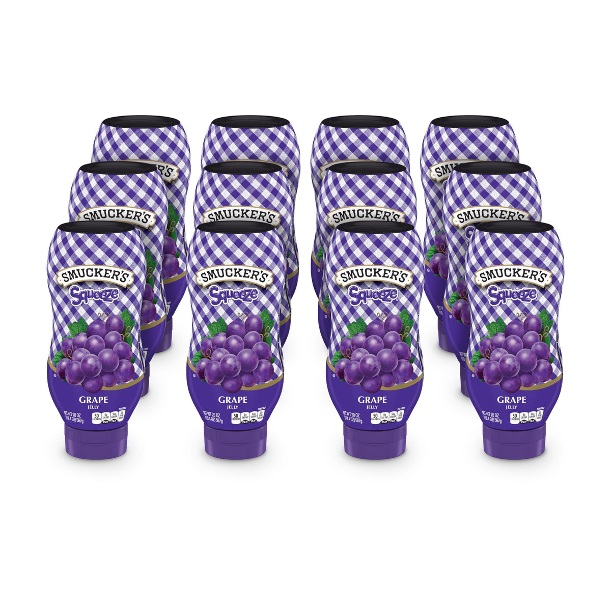 Smucker's Grape Squeezable Jelly bottle for mess-free breakfasts.