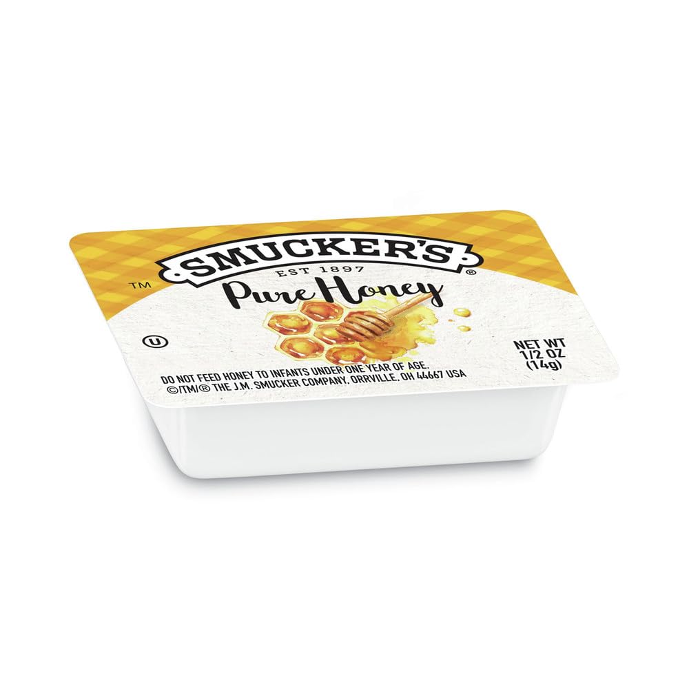 Smucker's Honey portion-control cups tabletop caddy-fit for buffet and beverage stations