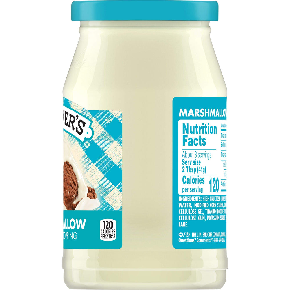 Smucker's Marshmallow Topping serving-idea suggests topping pancakes or desserts