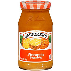 Smucker's Pineapple Preserves jar, ideal for toast, desserts, and snacking.