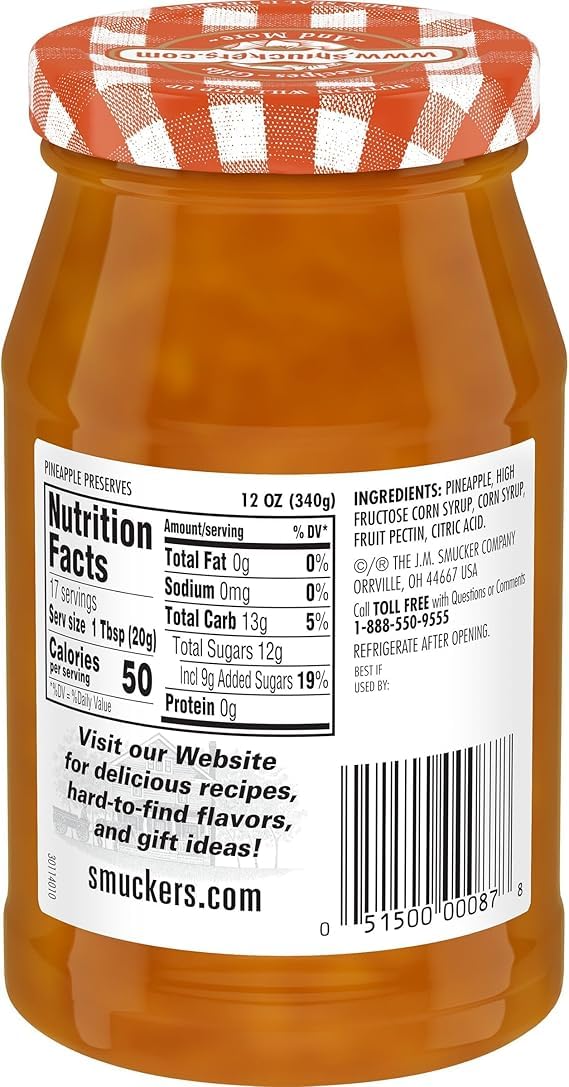 Smucker's Pineapple Preserves on a spoon, perfect for glazes and fruity fillings