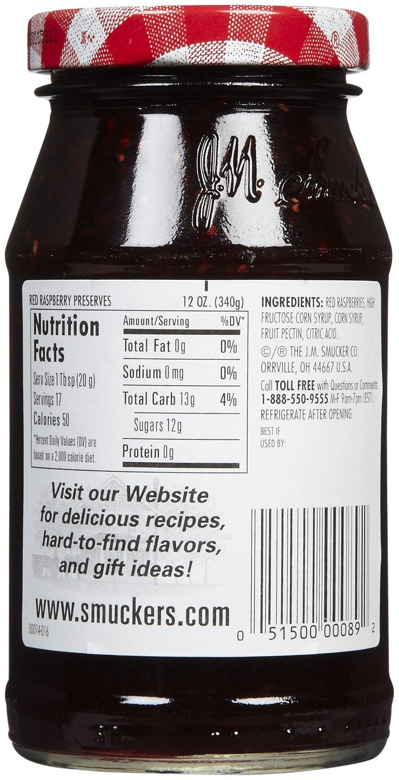 Smucker's Red Raspberry Preserves spread on toast for a fruity glaze.