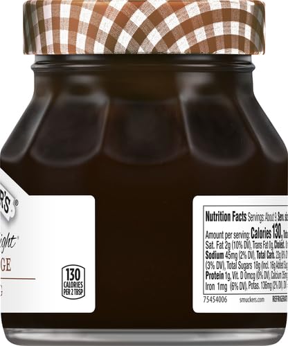 Smucker's Simple Delight hot fudge topping label visible for quick selection