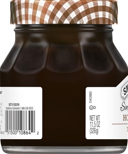 Smucker's Simple Delight hot fudge topping swirled on a sundae for gloss