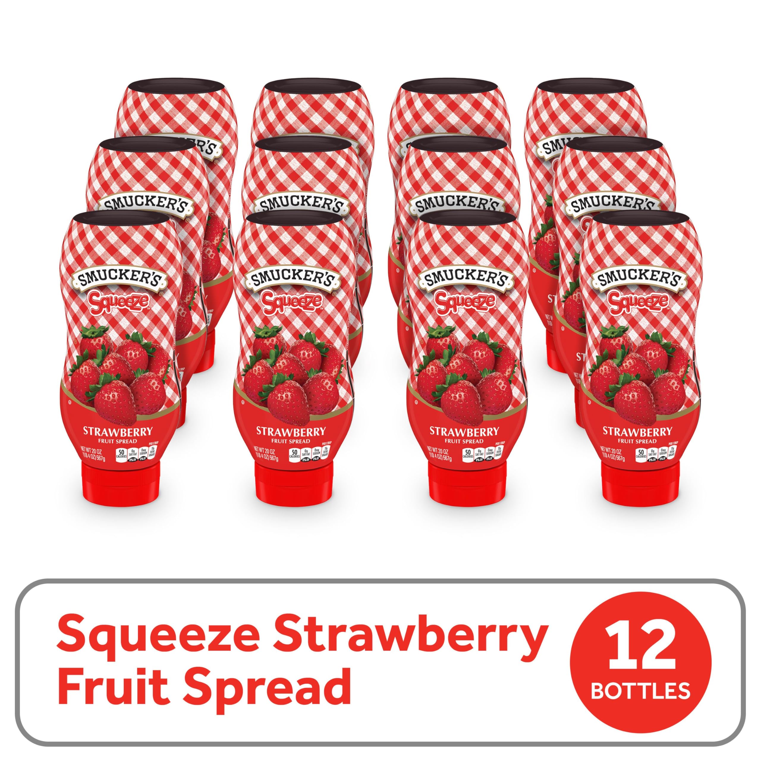 Smucker's Squeeze Strawberry Spread cap closeup showing easy dispensing