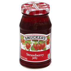 Smucker's Strawberry Jelly jar with real fruit juice for vibrant flavor