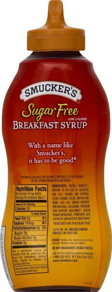 Fruit bowl with Smucker's Sugar Free Syrup for extra flavor.