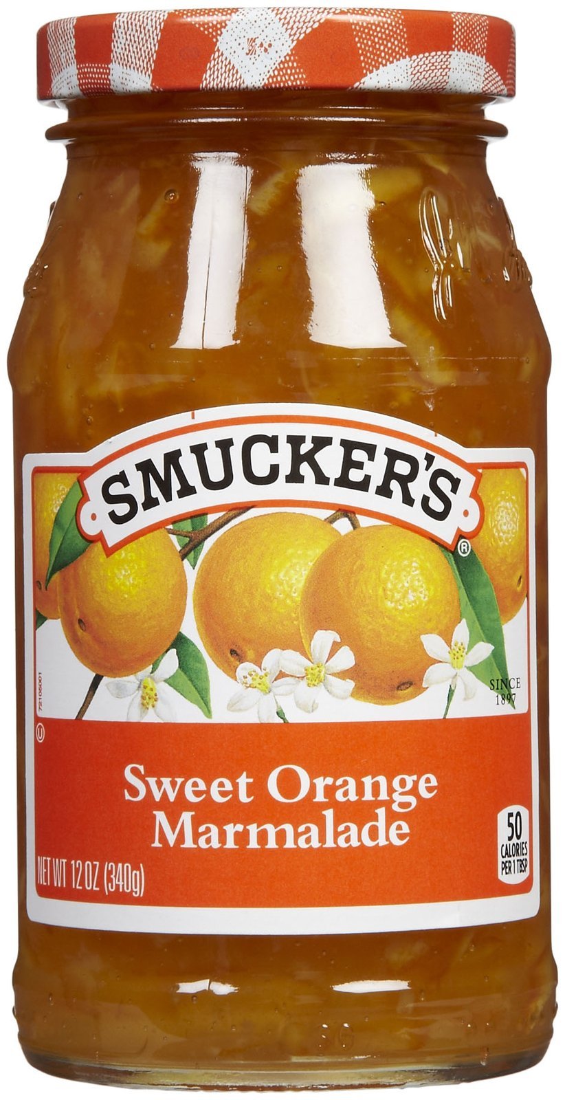 Smucker's Sweet Orange Marmalade jar on toast, a bright breakfast spread.