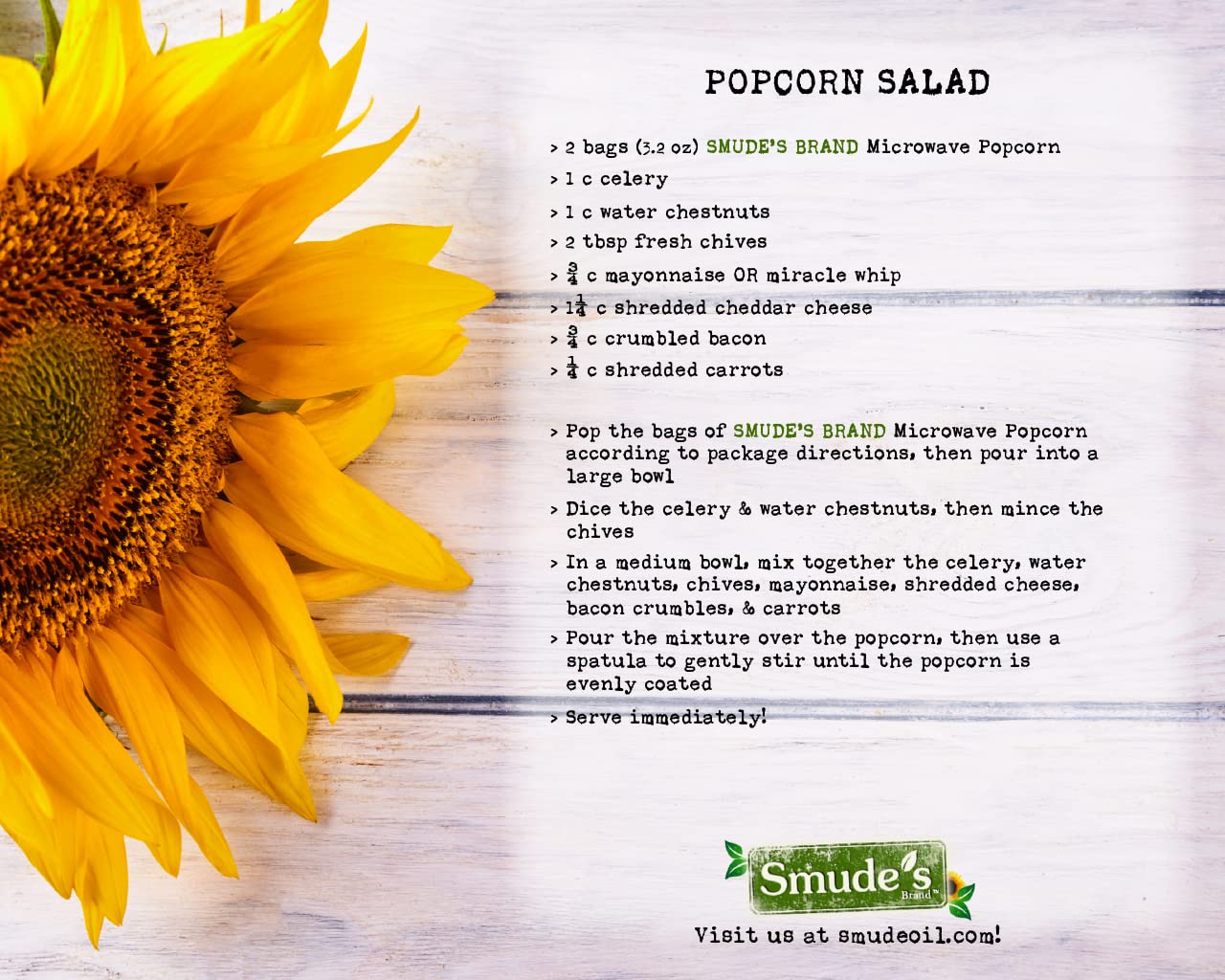 Smude's Brand sunflower oil bottle highlighting cold-pressed quality.