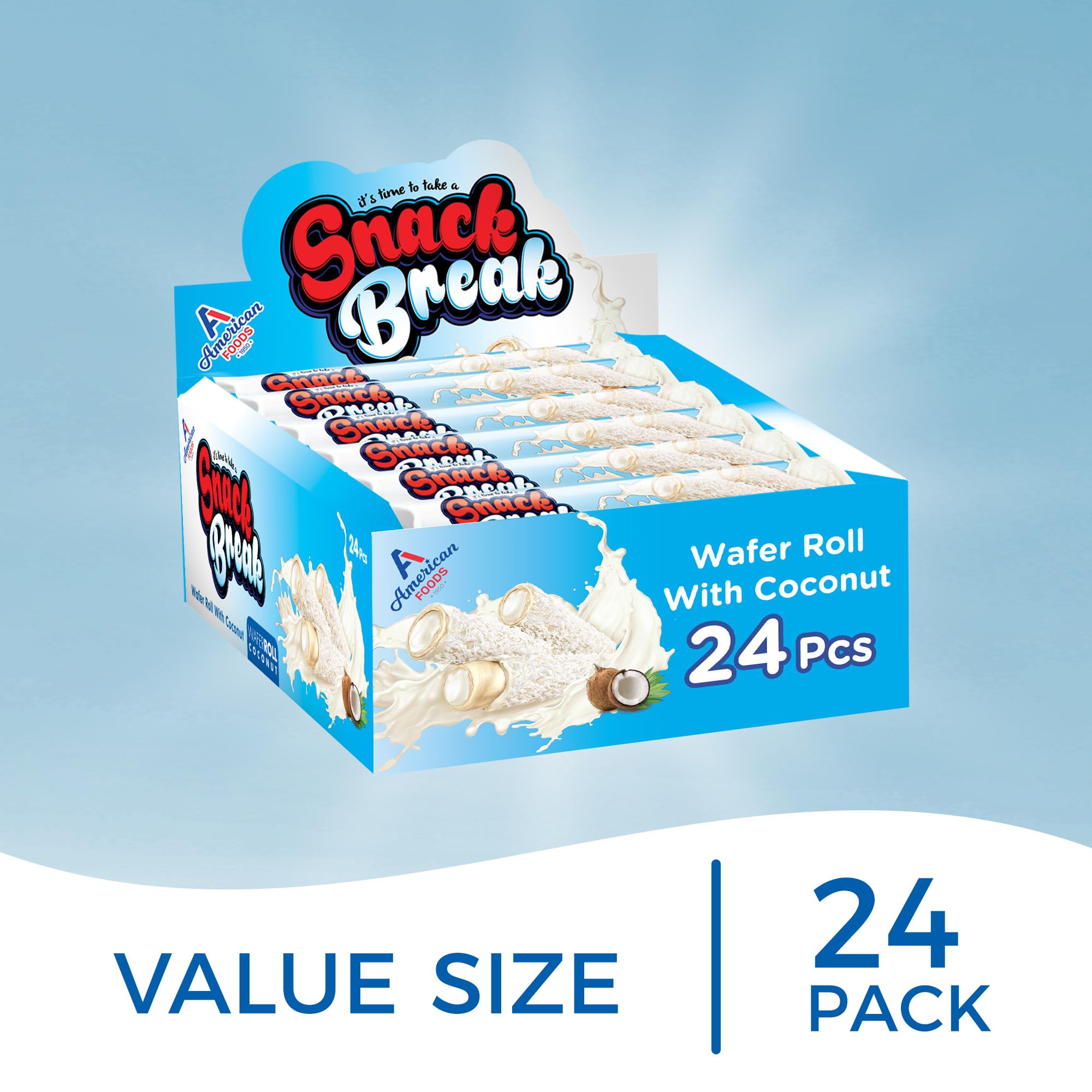 Snack Break 24-pack display emphasizes generous portions for sharing.