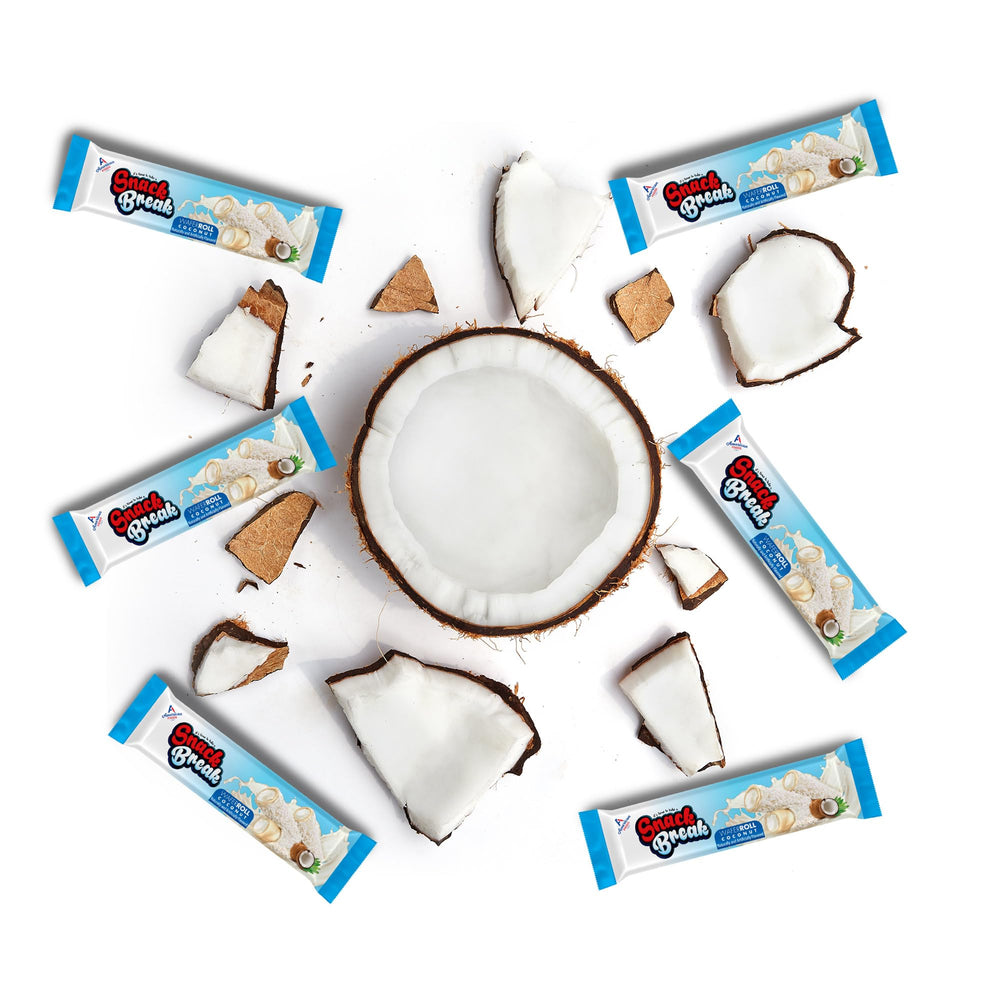 Snack Break coconut wafer rolls crumble-topped dessert idea with yogurt or ice cream.