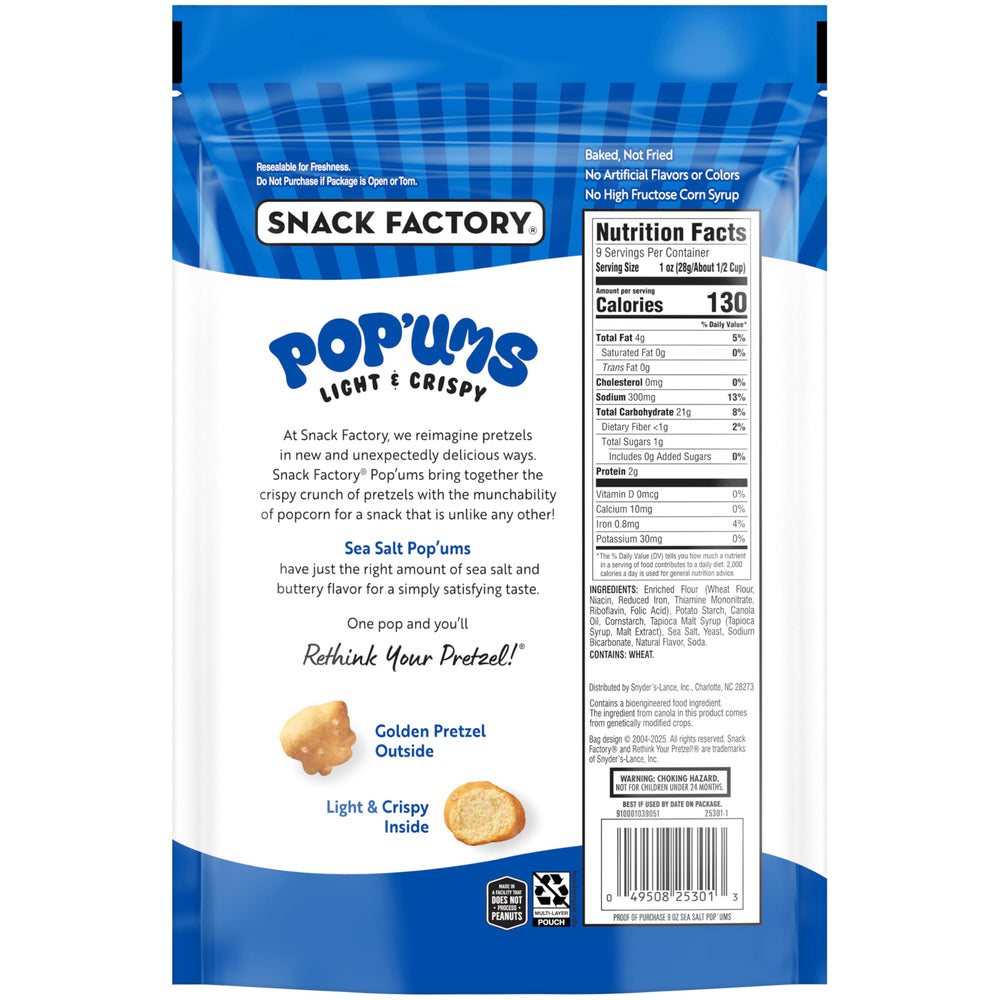 Snack Factory Pop'ums sea salt pretzel snacks at a picnic, ready to share.