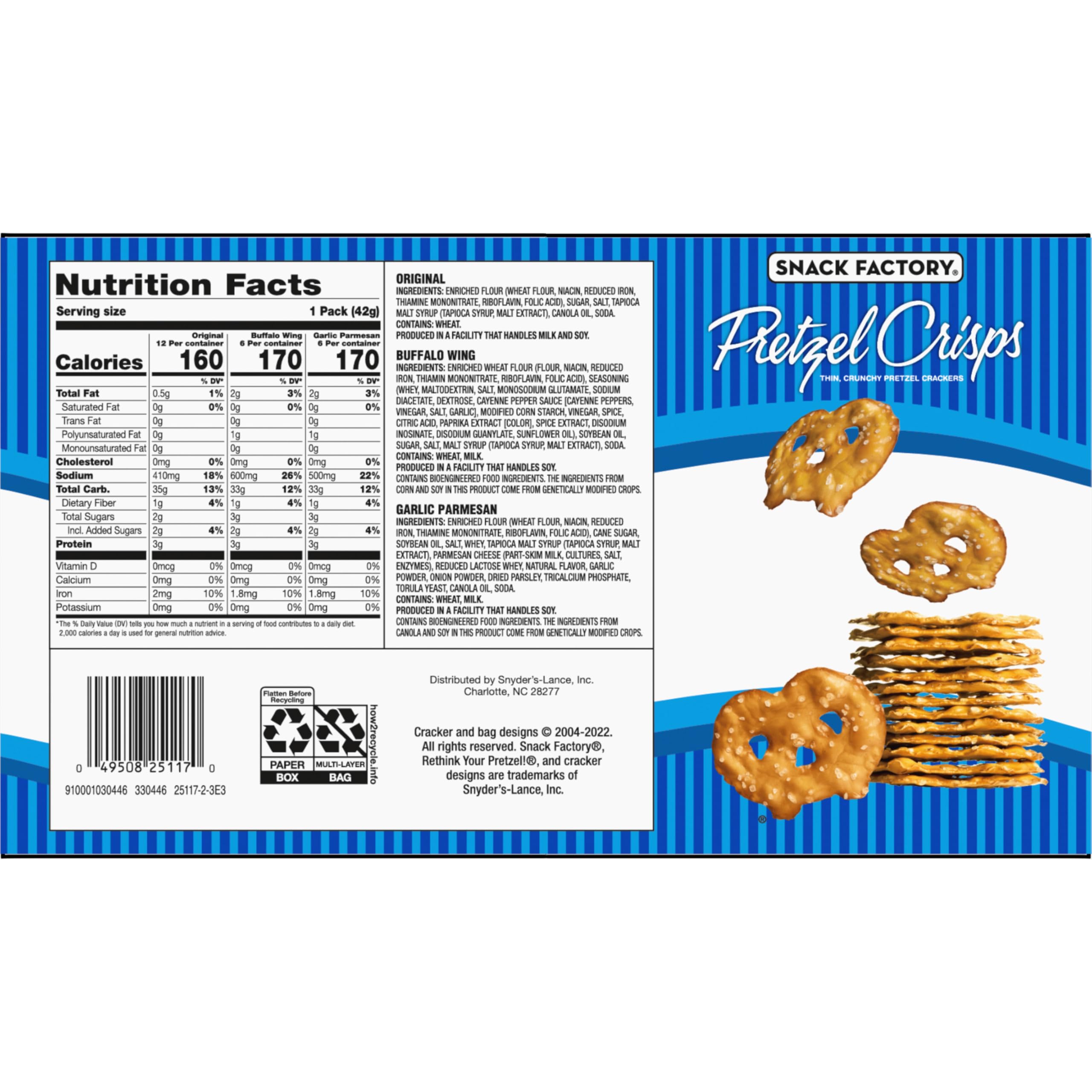 Snack Factory Pretzel Crisps on-the-go convenience for travel