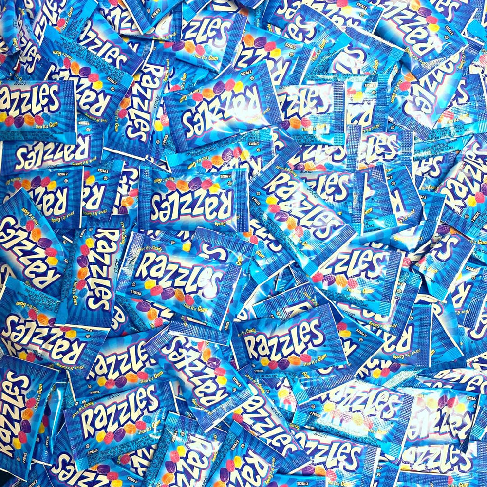 Snack Mountain Razzles individually wrapped gums, easy to portion and share