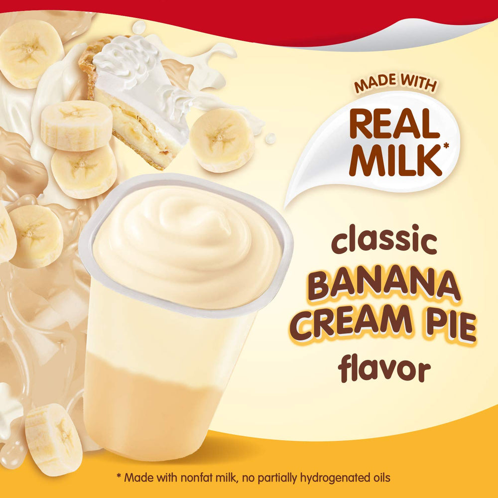 Snack Pack Banana Cream Pie pudding cups nutrition panel, balanced treat option