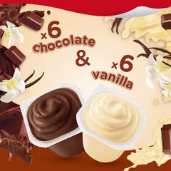 Snack Pack chocolate pudding cups close-up showcases creamy texture and real milk.