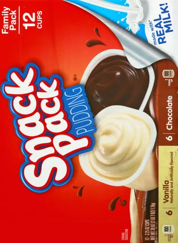 Snack Pack chocolate pudding cups on table for quick snack.