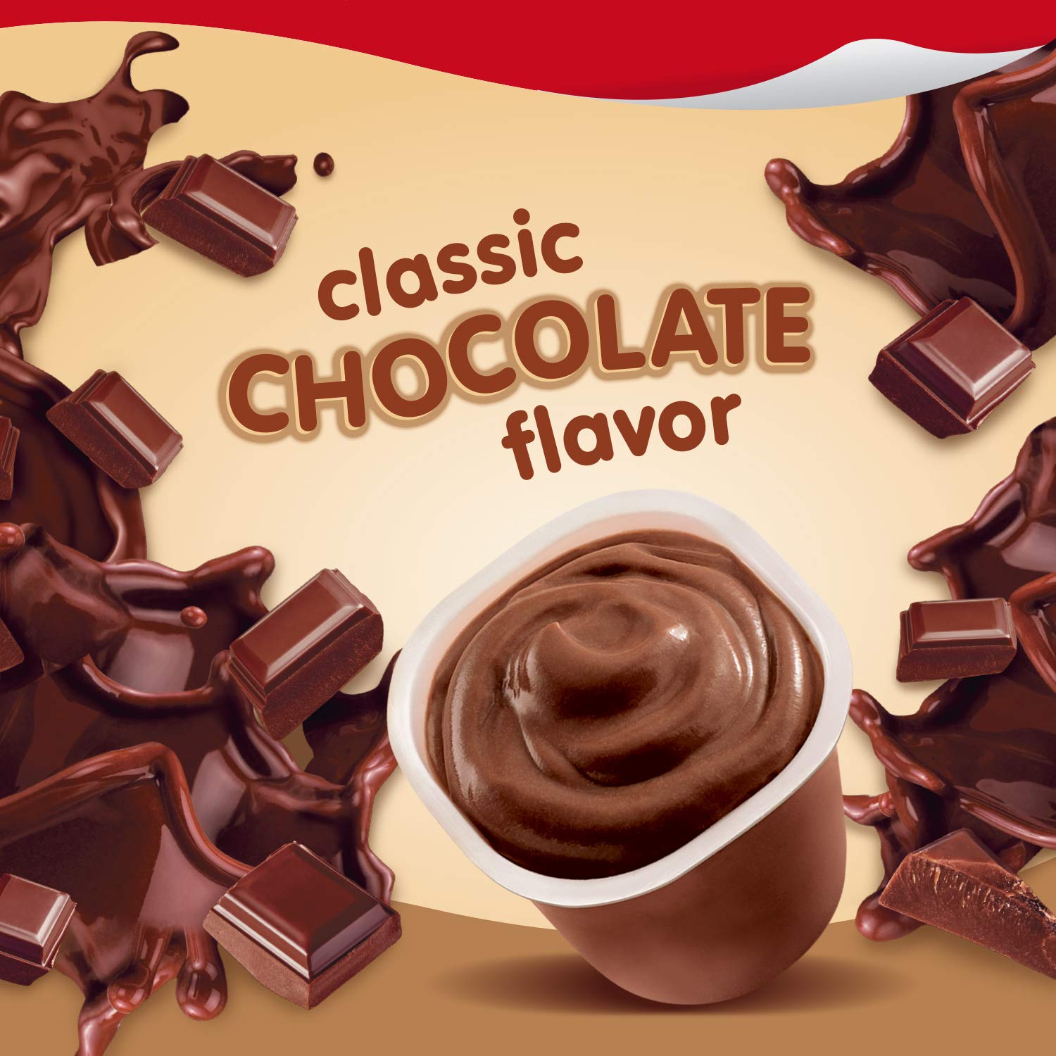 Snack Pack Chocolate Pudding Cups pack-of-4 label emphasizes convenient multi-pack for families