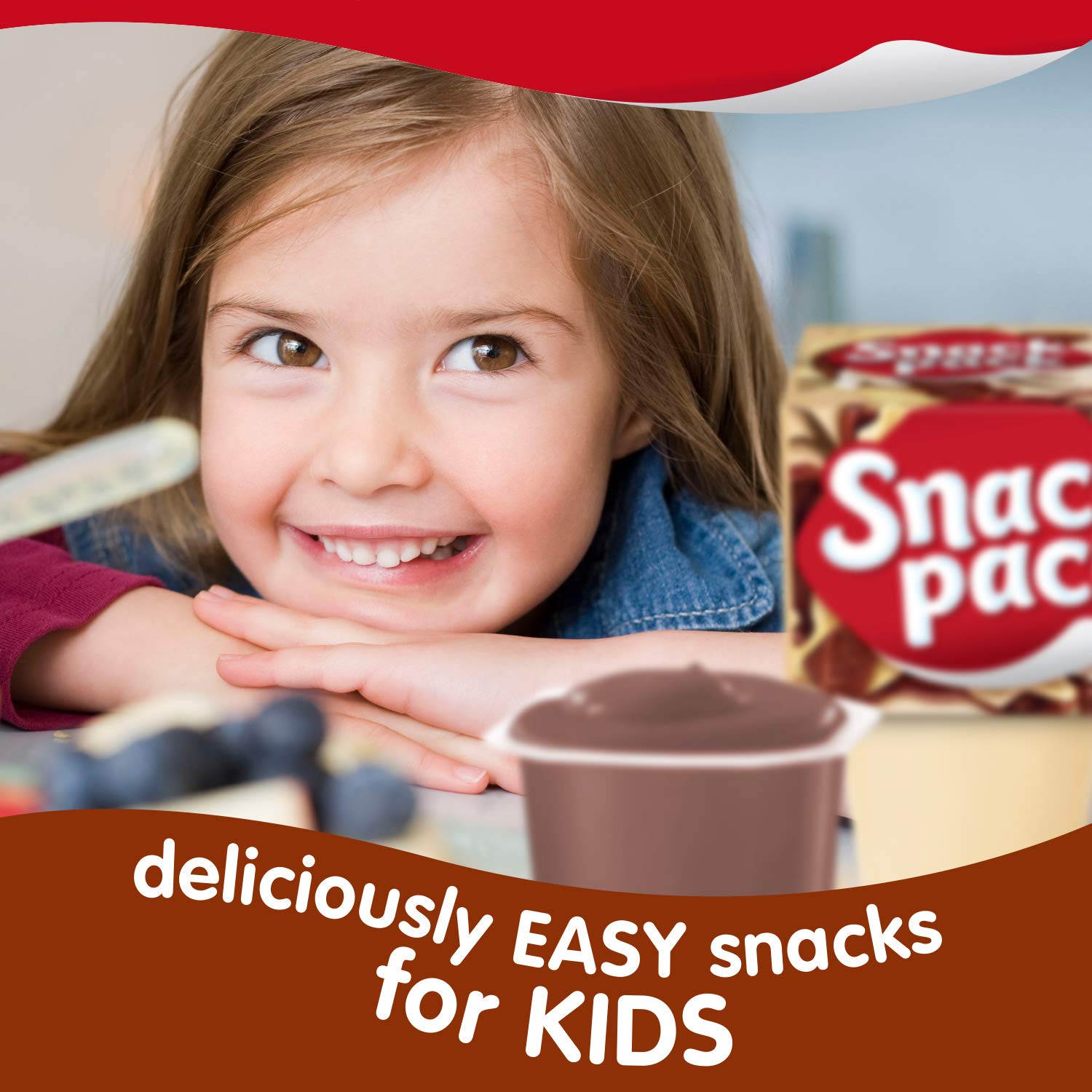 Snack Pack chocolate pudding cups ready to serve at gatherings.