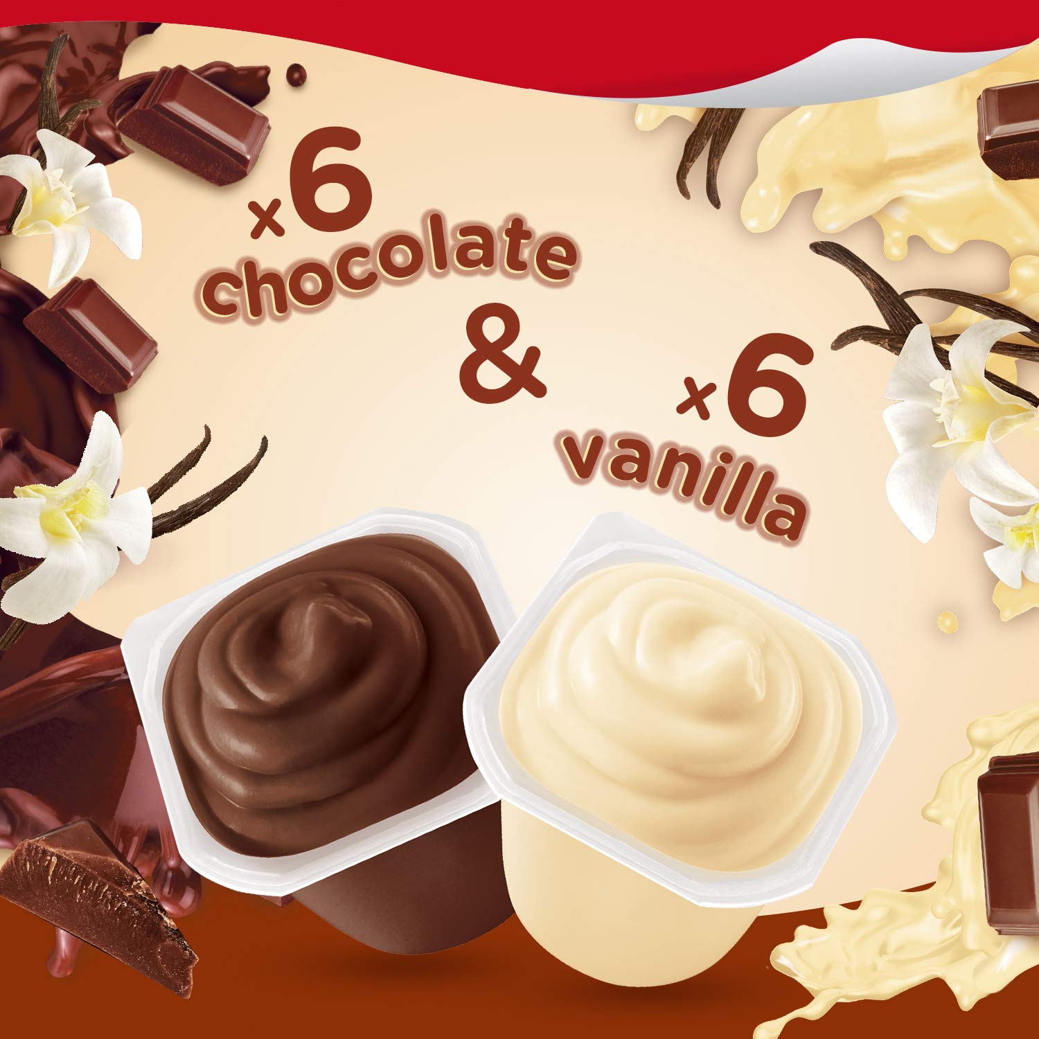 Snack Pack vanilla pudding cups on table, kid-friendly treat.