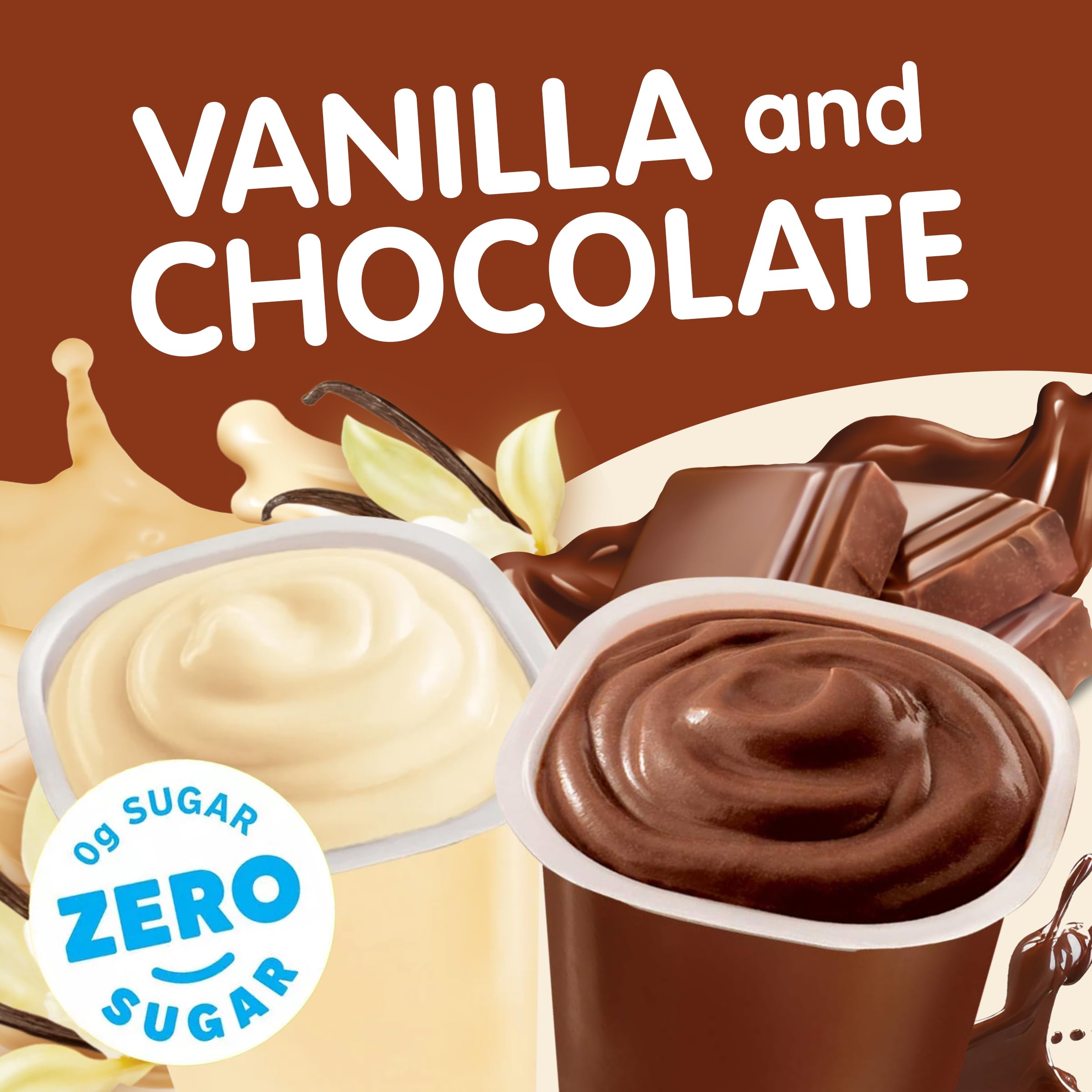 Snack Pack Zero Sugar vanilla pudding cup, smooth kid-friendly flavor.